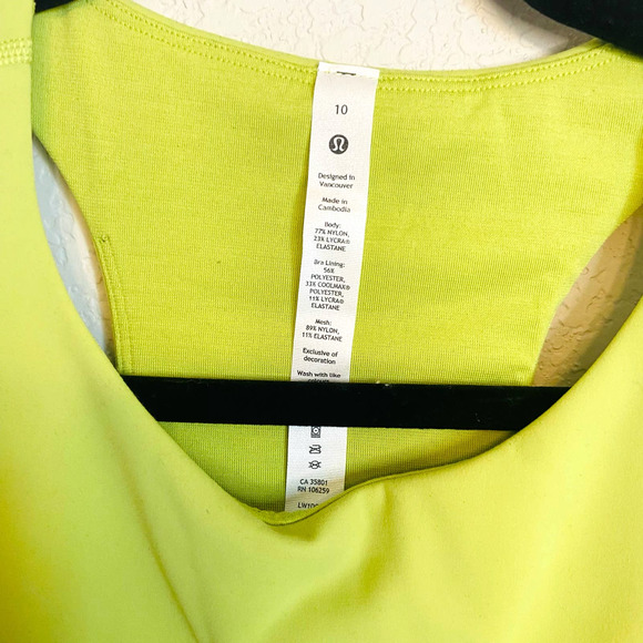 Lululemon Athletica Women's Green Round Neck Tank Tops Size 10 - Picture 3 of 3